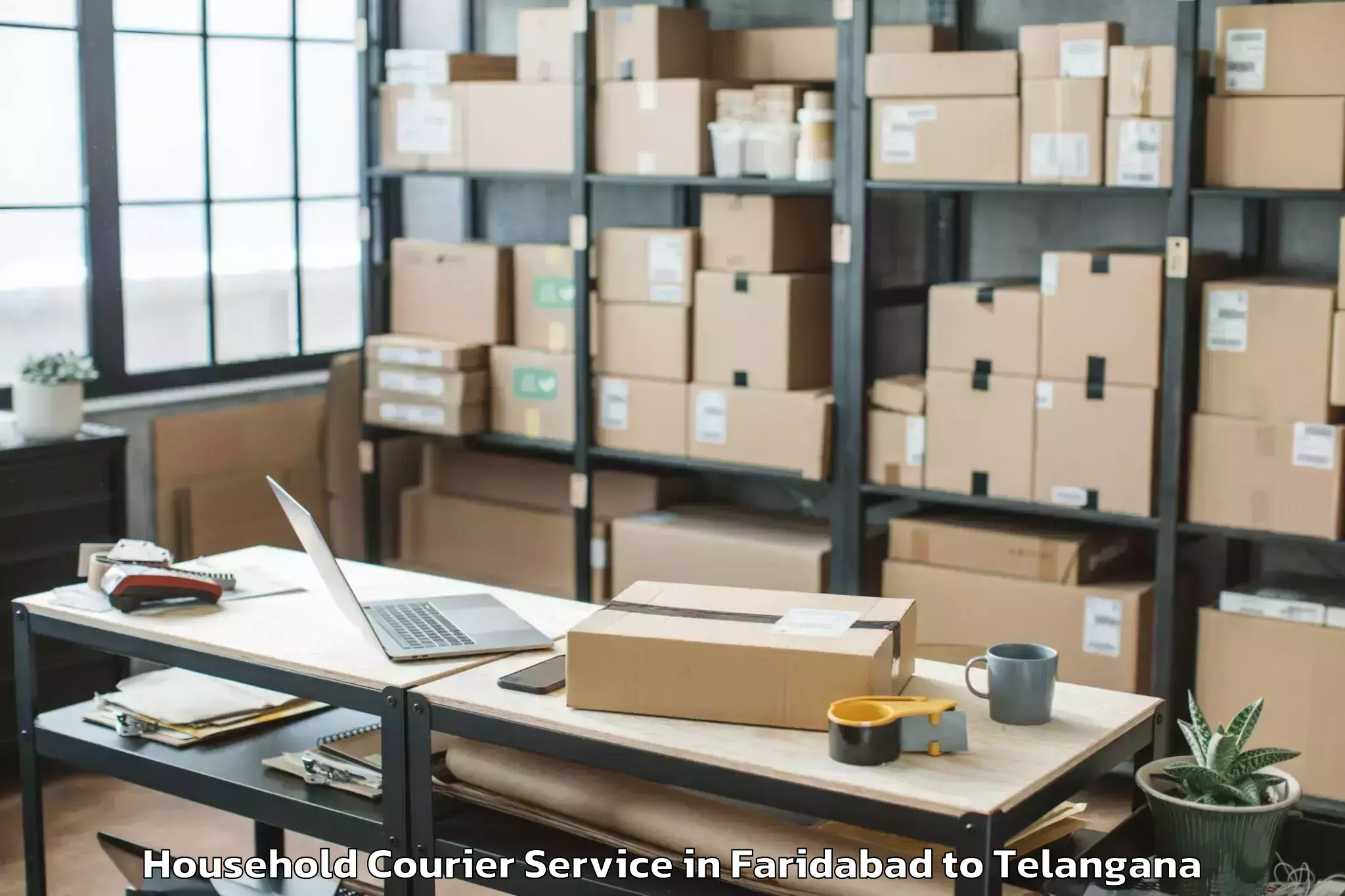 Quality Faridabad to Munugode Household Courier